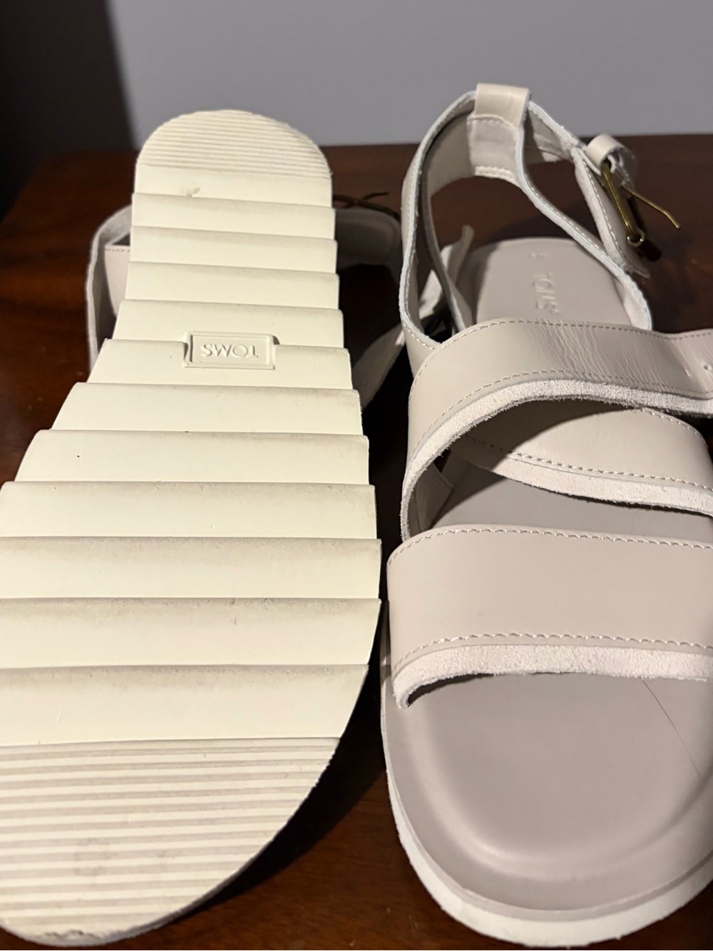 TOMS White Chunky Strap Sandals